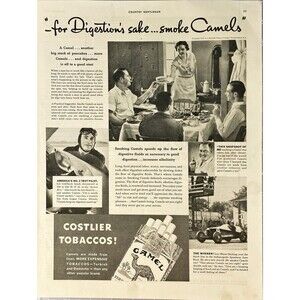Camel Cigarettes "Lee Gehlbach & Lou Meyer Camel Smokers" Vintage Print Ad '1936